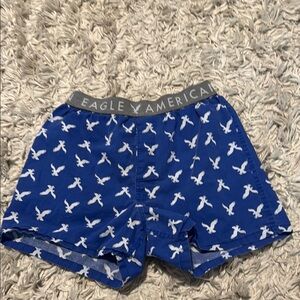 American Eagle Outfitters Blue Boxers with White Bird Print
